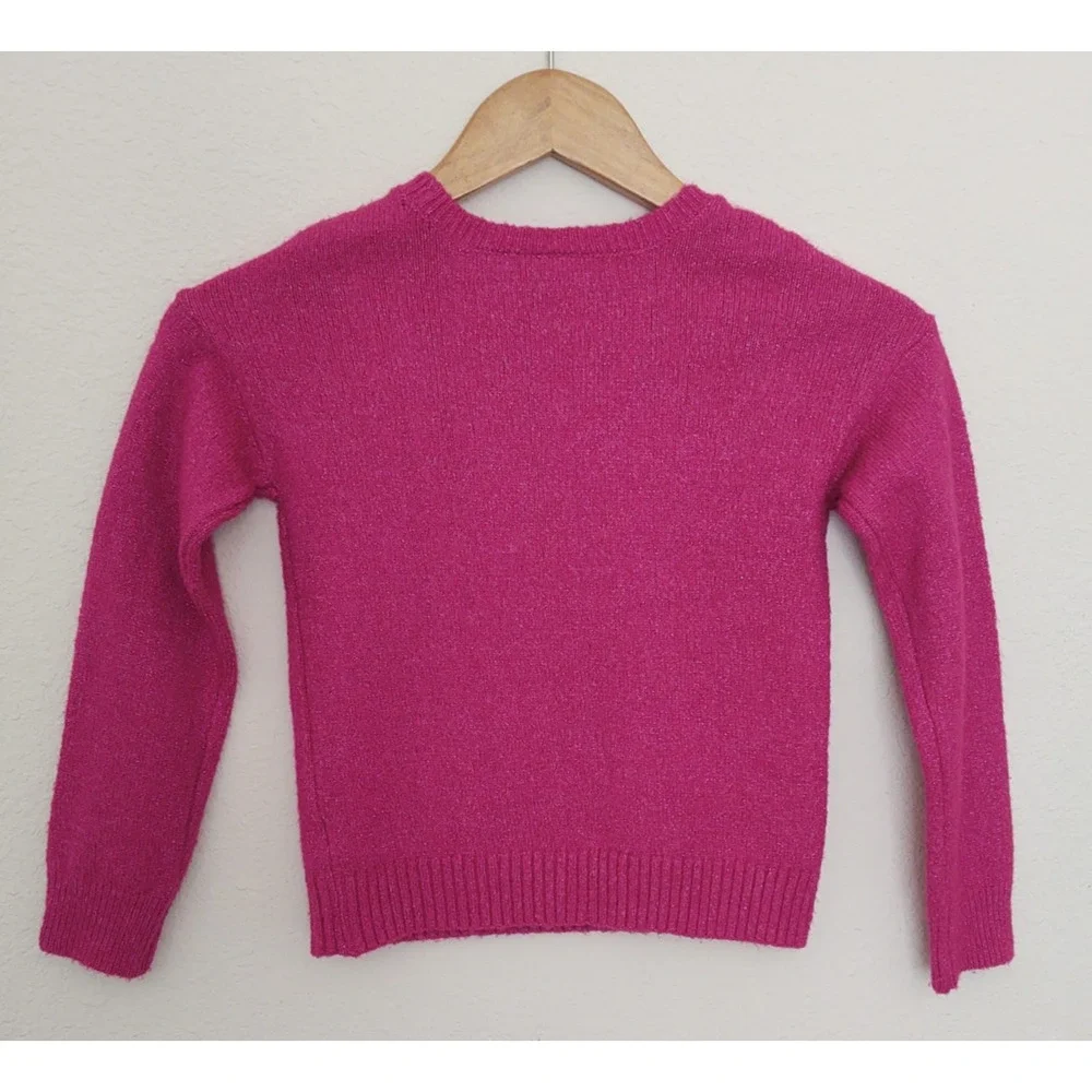 The Children's Place - Girls Flip Sequin Unicorn Sweater - shimmery pink sz 5-6